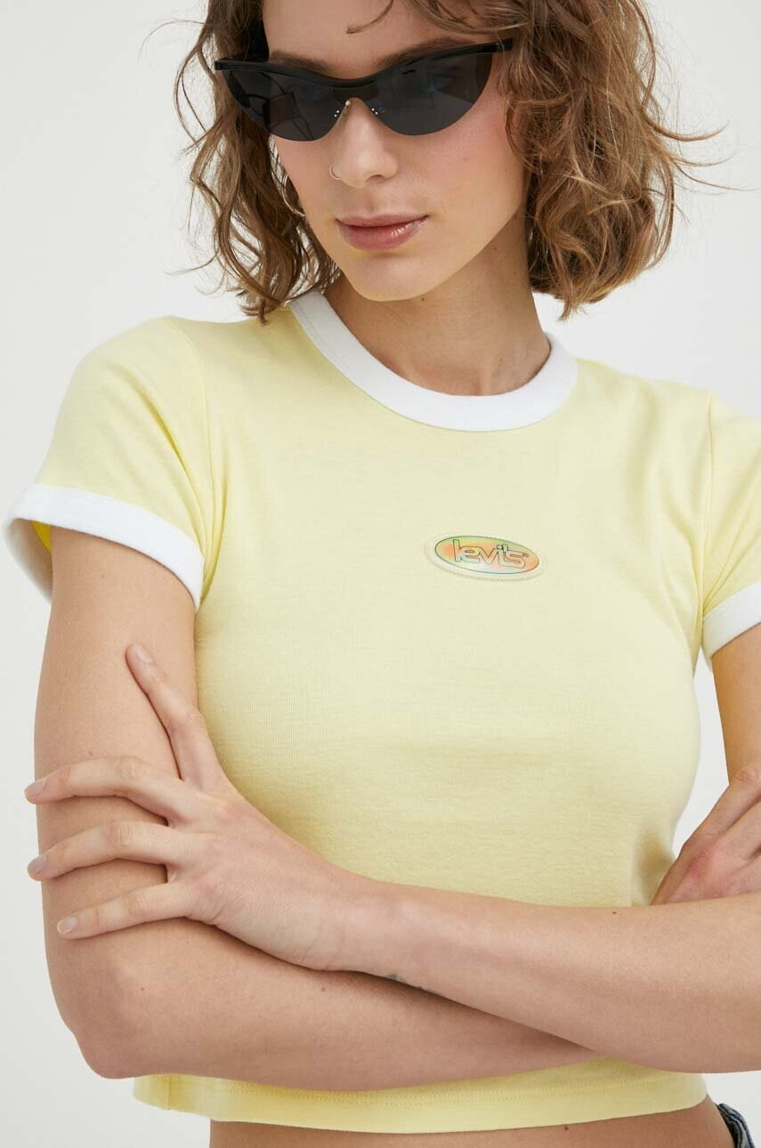 Levi's Памучна тениска в жълто - Pepit.bg