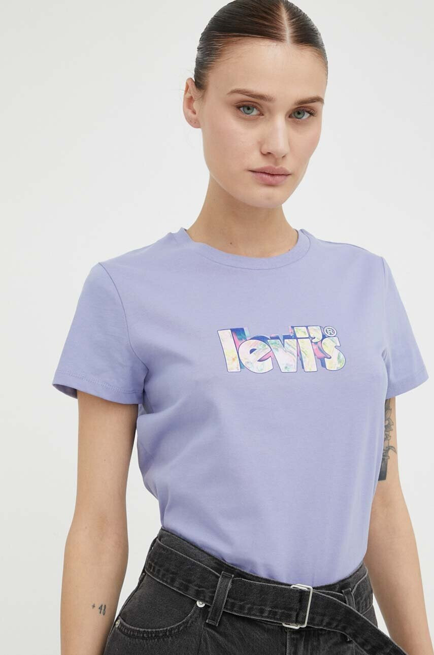 Levi's Памучна тениска в лилаво - Pepit.bg