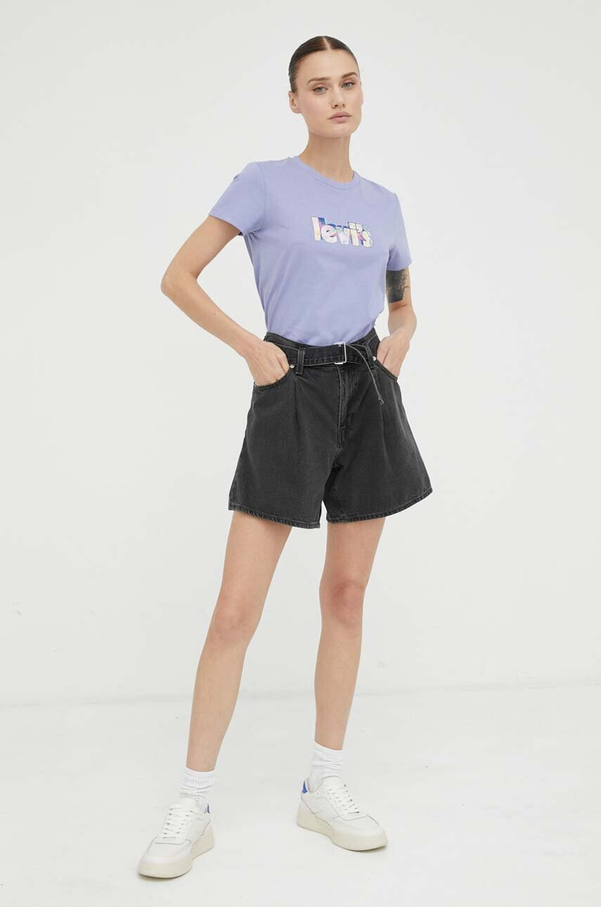 Levi's Памучна тениска в лилаво - Pepit.bg