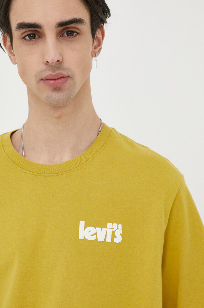 Levi's Памучна тениска в зелено с принт - Pepit.bg
