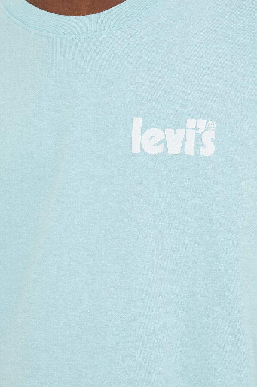 Levi's Памучна тениска в тюркоазено с принт - Pepit.bg