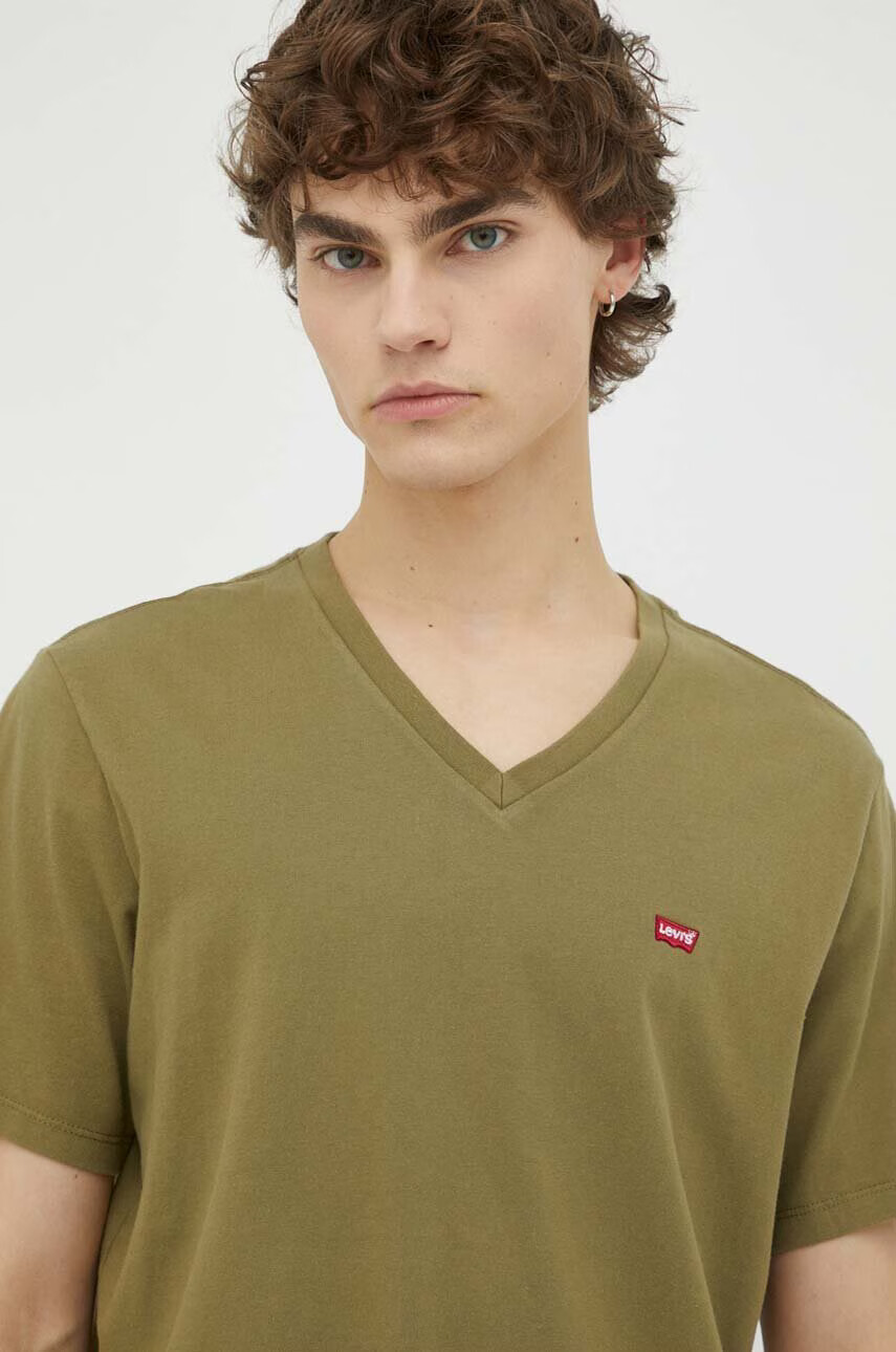 Levi's Памучна тениска в зелено с изчистен дизайн - Pepit.bg