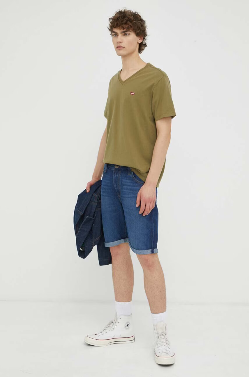 Levi's Памучна тениска в зелено с изчистен дизайн - Pepit.bg