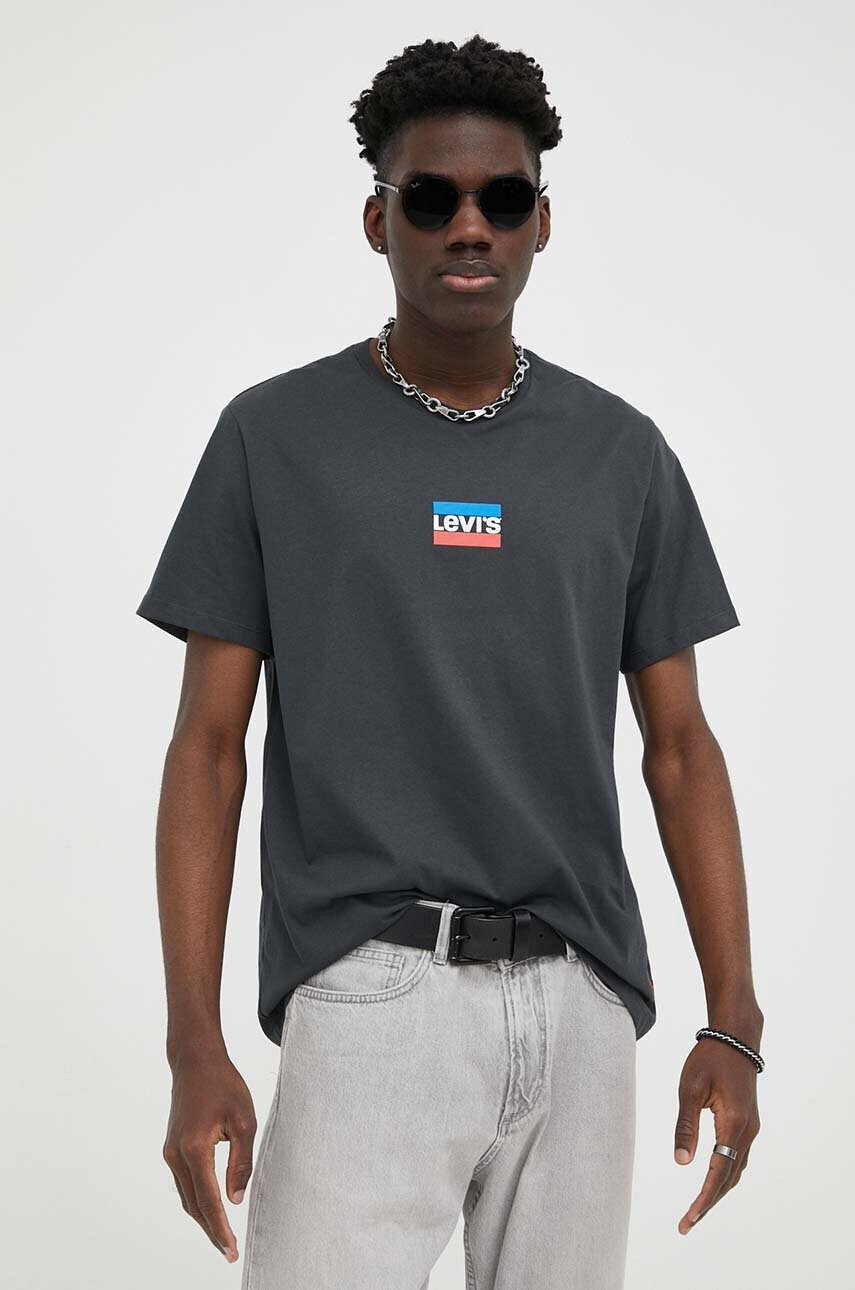 Levi's Памучна тениска в сиво с принт - Pepit.bg