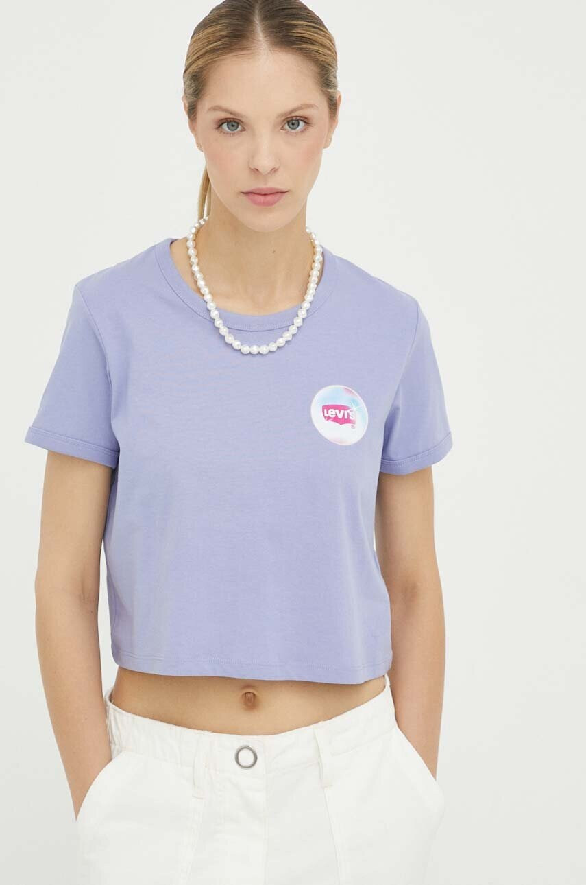 Levi's Памучна тениска в лилаво - Pepit.bg