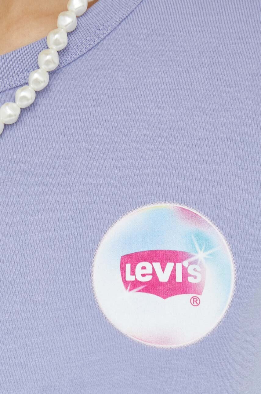 Levi's Памучна тениска в лилаво - Pepit.bg