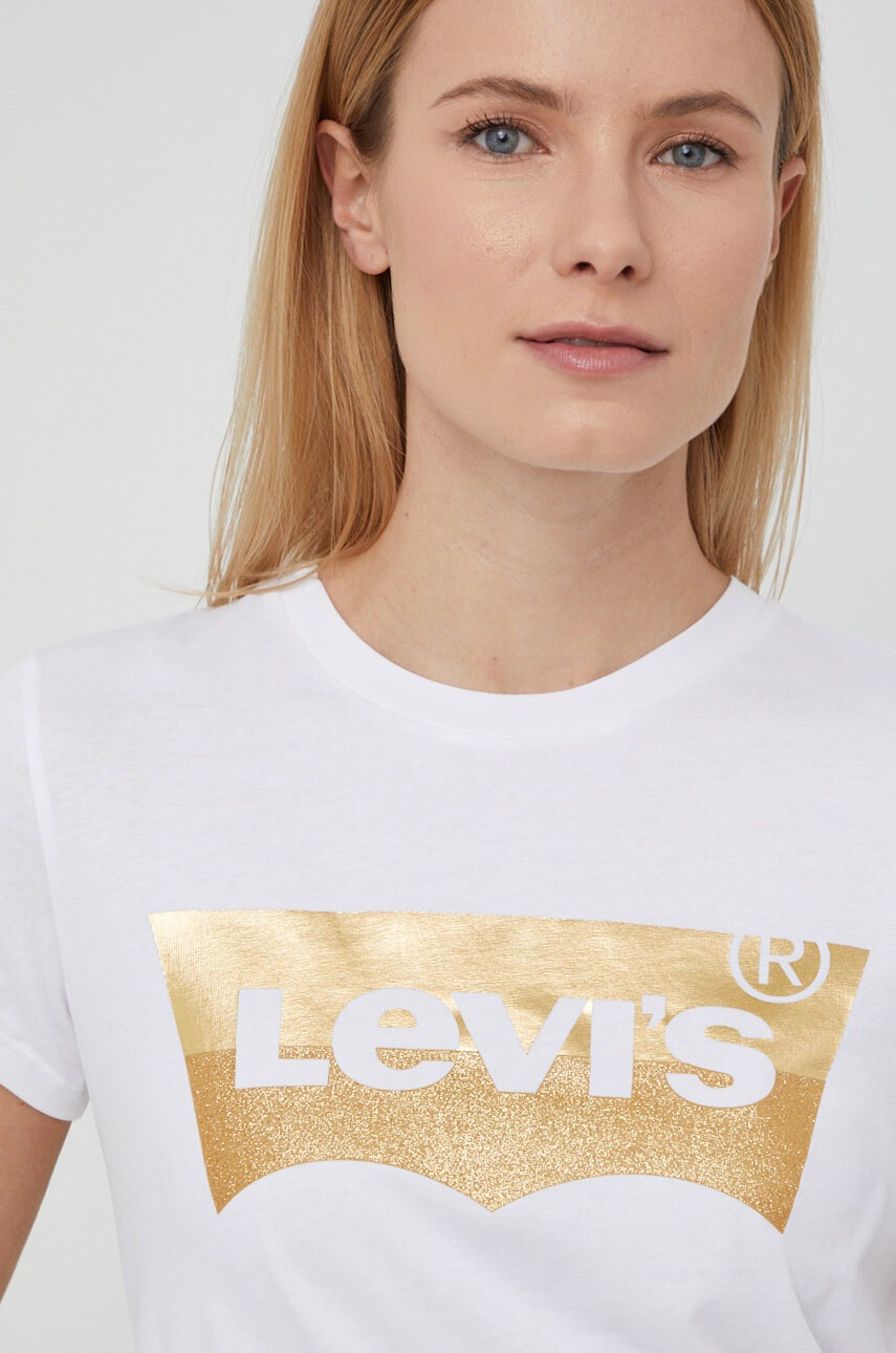 Levi's Памучна тениска в бяло - Pepit.bg