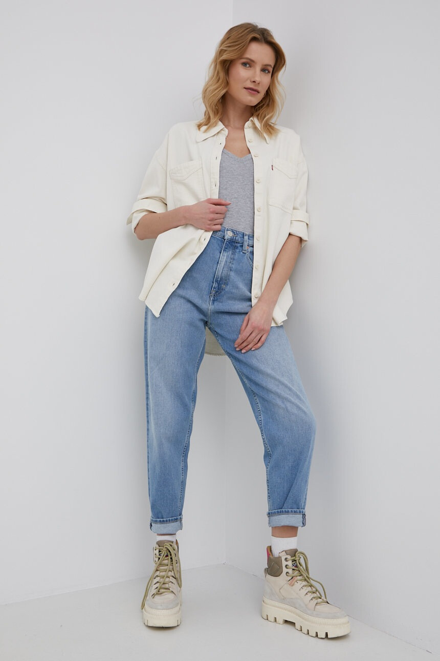 Levi's Памучна тениска в сиво - Pepit.bg