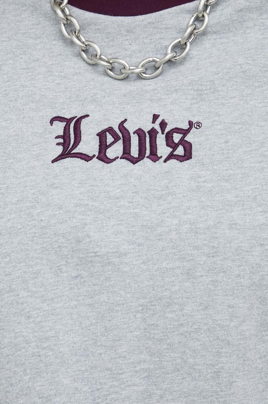 Levi's Памучна тениска в сиво - Pepit.bg