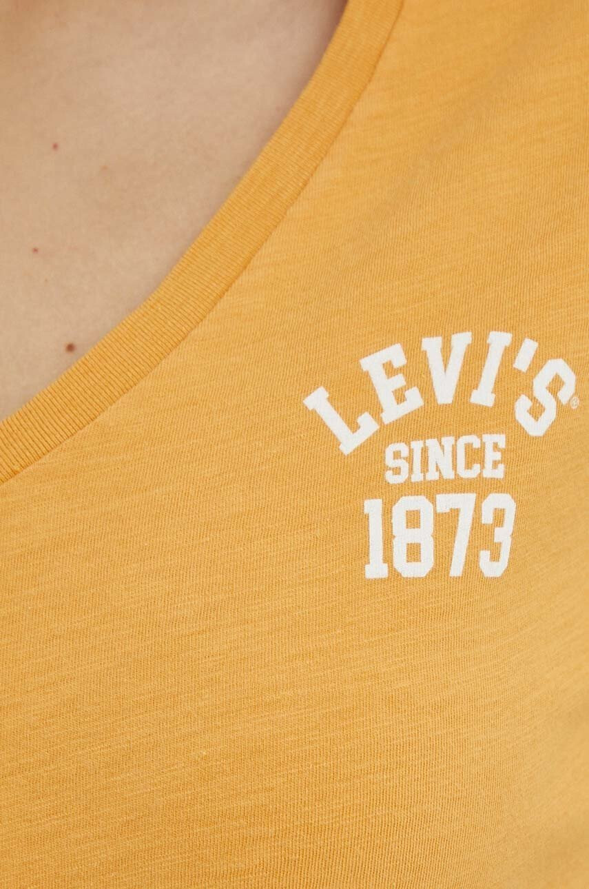 Levi's Памучна тениска в оранжево - Pepit.bg
