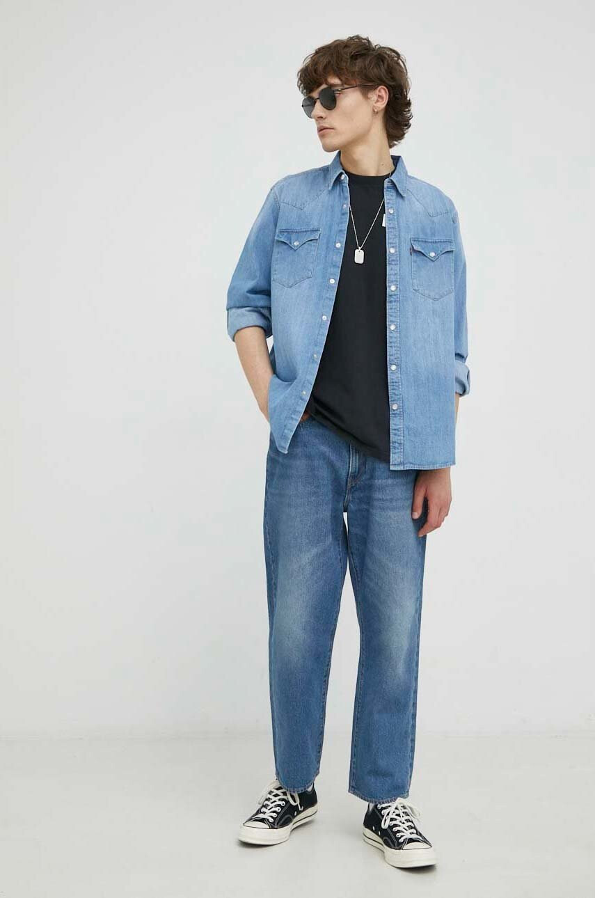 Levi's Памучна тениска в черно с принт - Pepit.bg