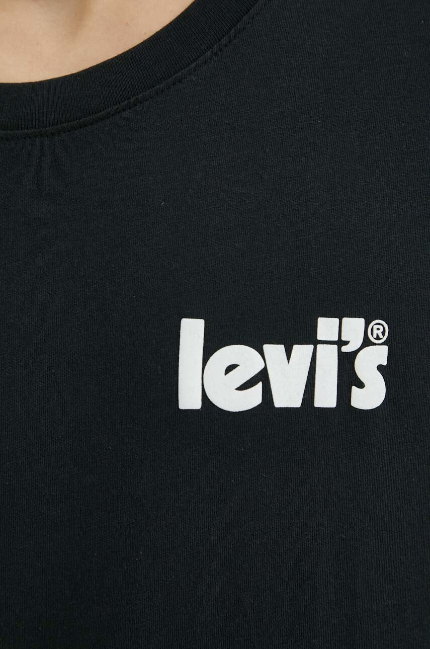 Levi's Памучна тениска в черно с принт - Pepit.bg