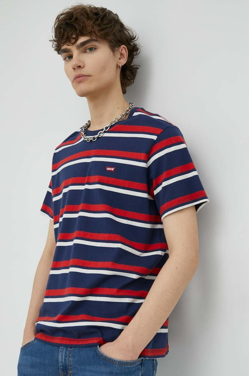 Levi's Памучна Тениска в тъмносиньо с десен - Pepit.bg