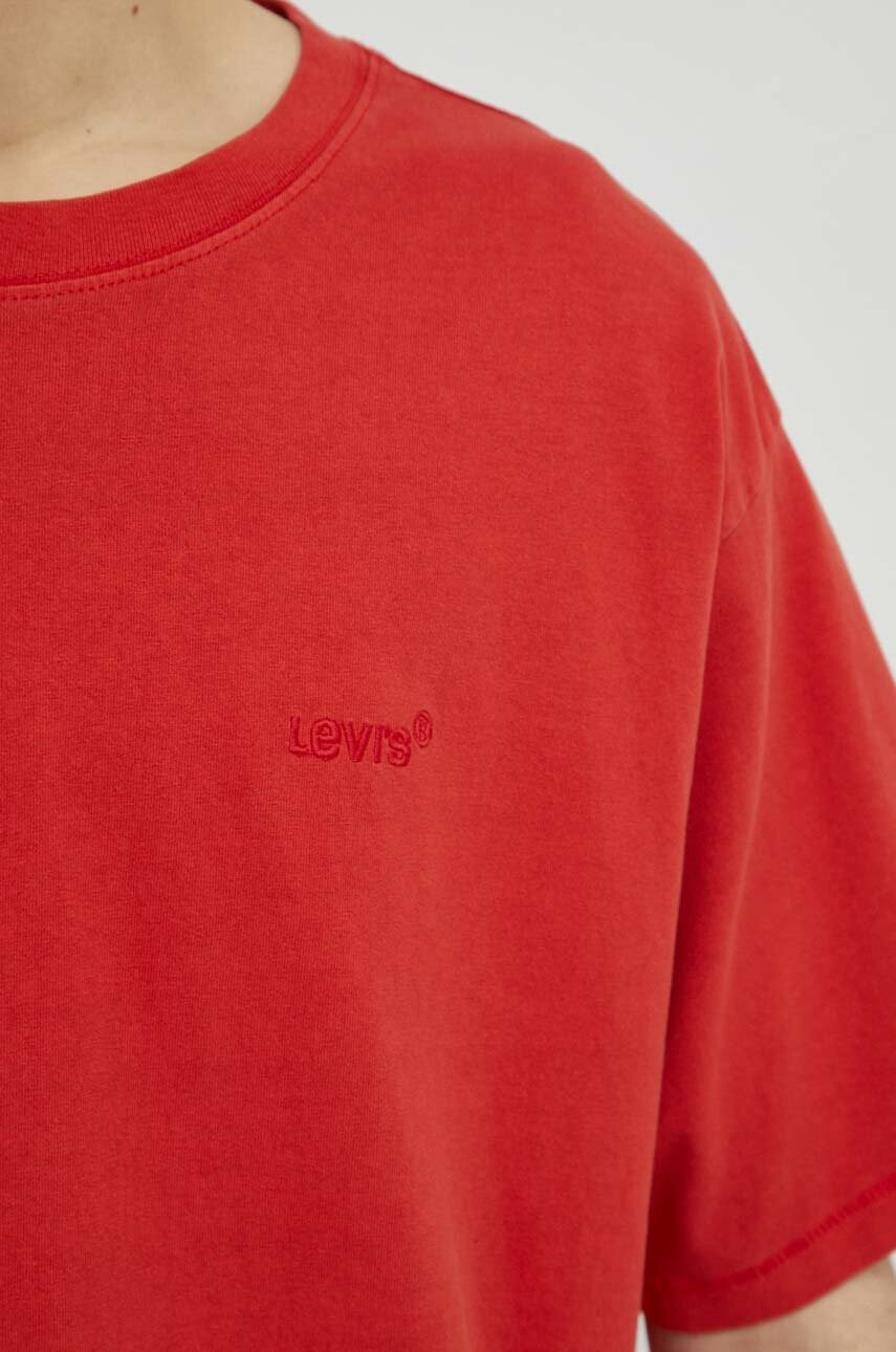 Levi's Памучна тениска в червено с изчистен дизайн - Pepit.bg