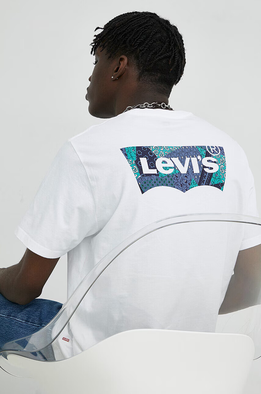 Levi's Памучна тениска в бяло с принт - Pepit.bg