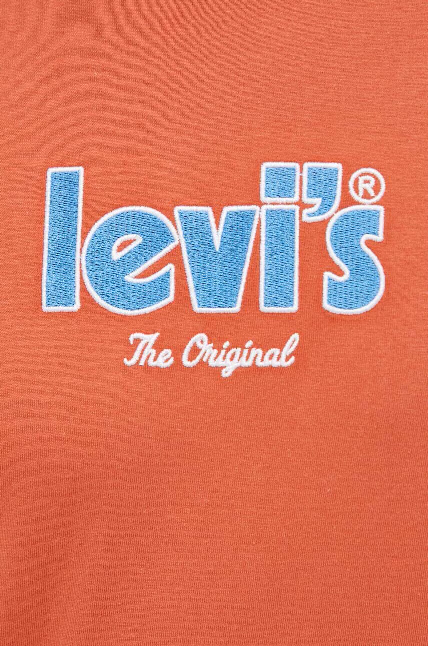Levi's Памучна тениска в оранжево с апликация - Pepit.bg