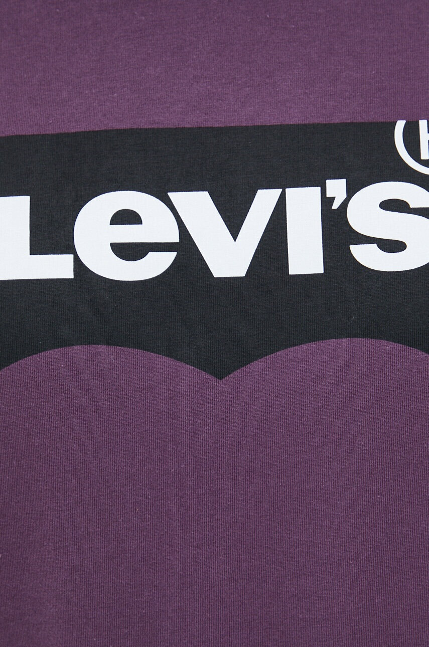 Levi's Памучна тениска в лилаво с принт - Pepit.bg