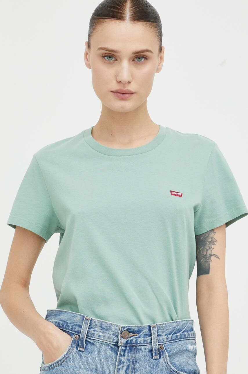Levi's Памучна тениска в зелено - Pepit.bg