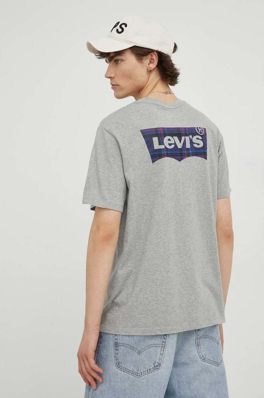 Levi's Памучна тениска в сиво с принт - Pepit.bg