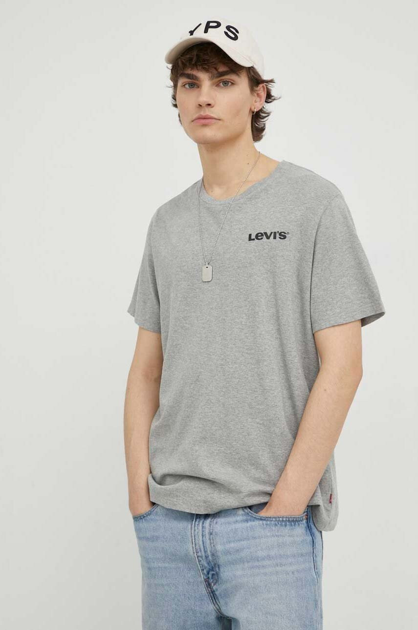 Levi's Памучна тениска в сиво с принт - Pepit.bg