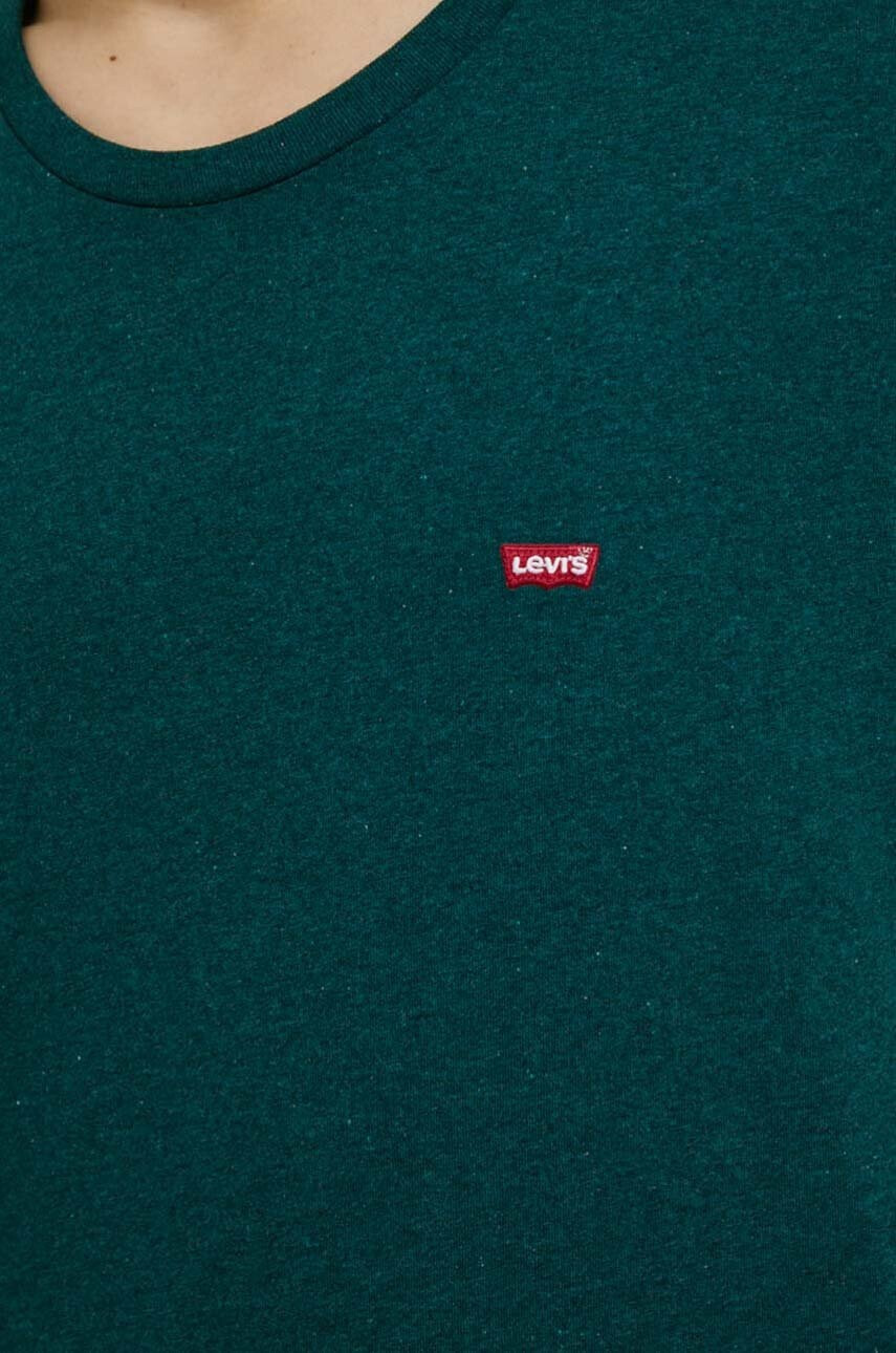 Levi's Памучна Тениска в зелено меланж на - Pepit.bg