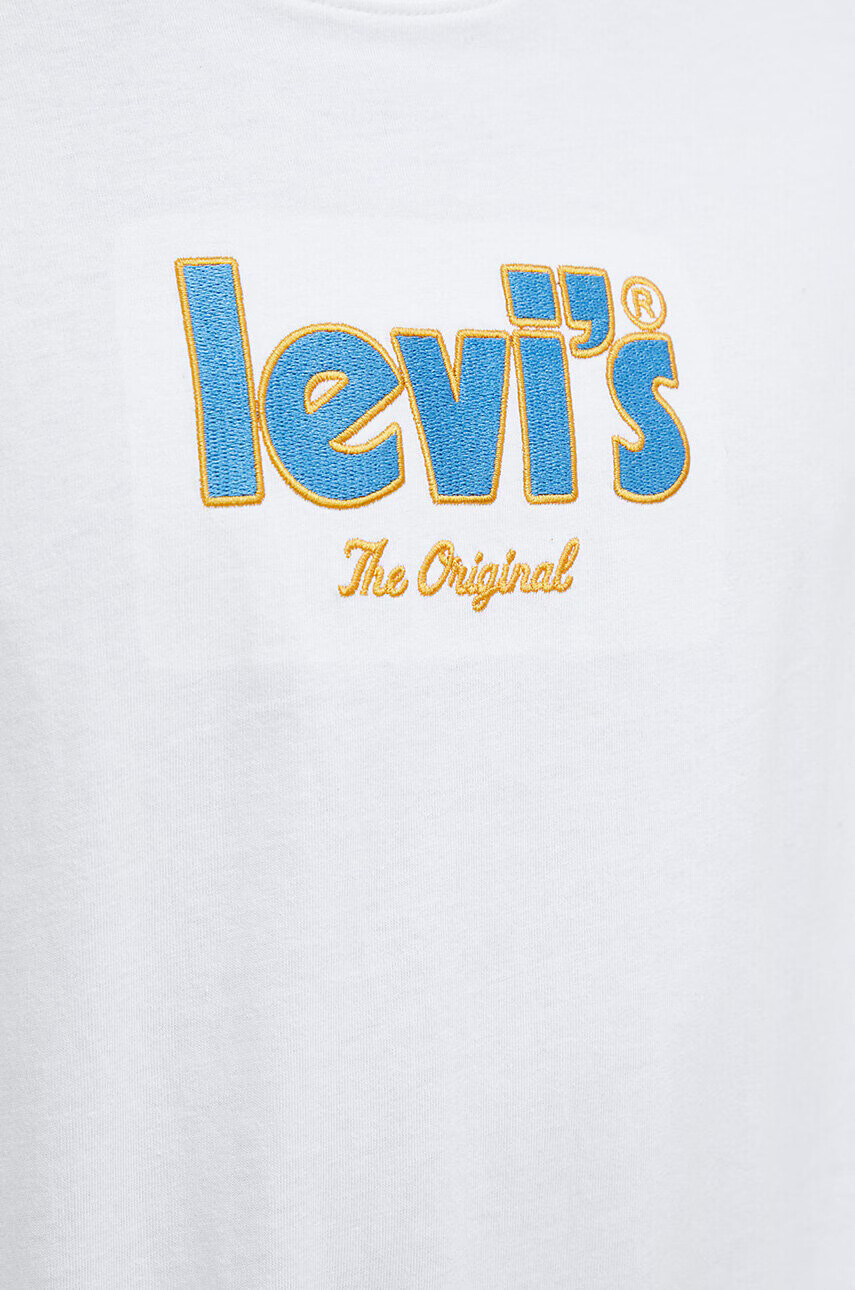 Levi's Памучна тениска В бяло с апликация - Pepit.bg