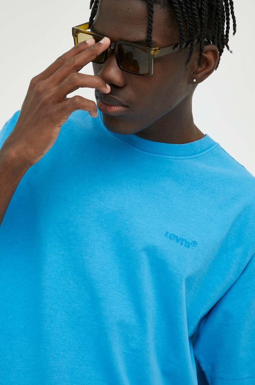 Levi's Памучна тениска в синьо с апликация - Pepit.bg