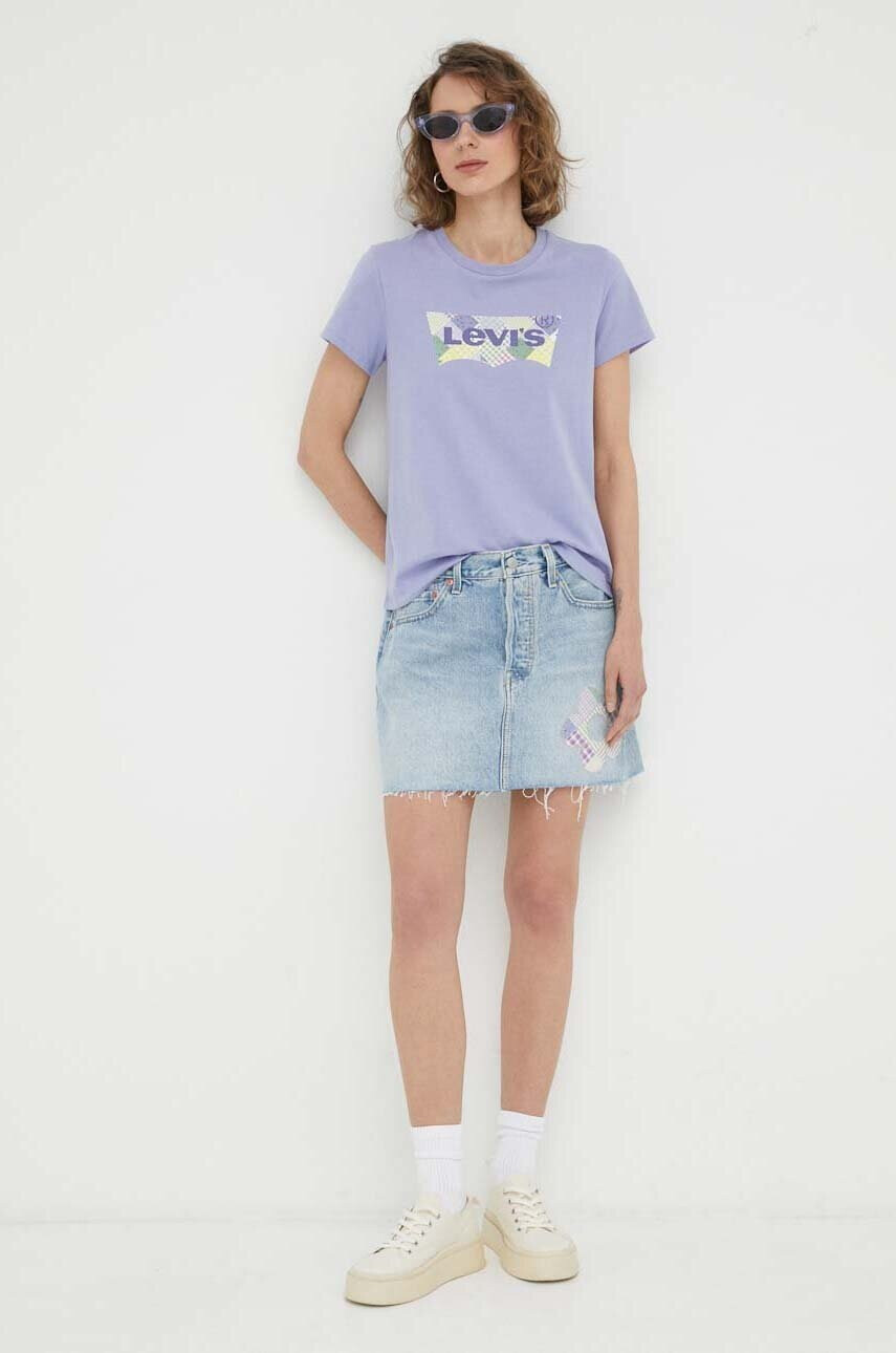 Levi's Памучна тениска в синьо - Pepit.bg