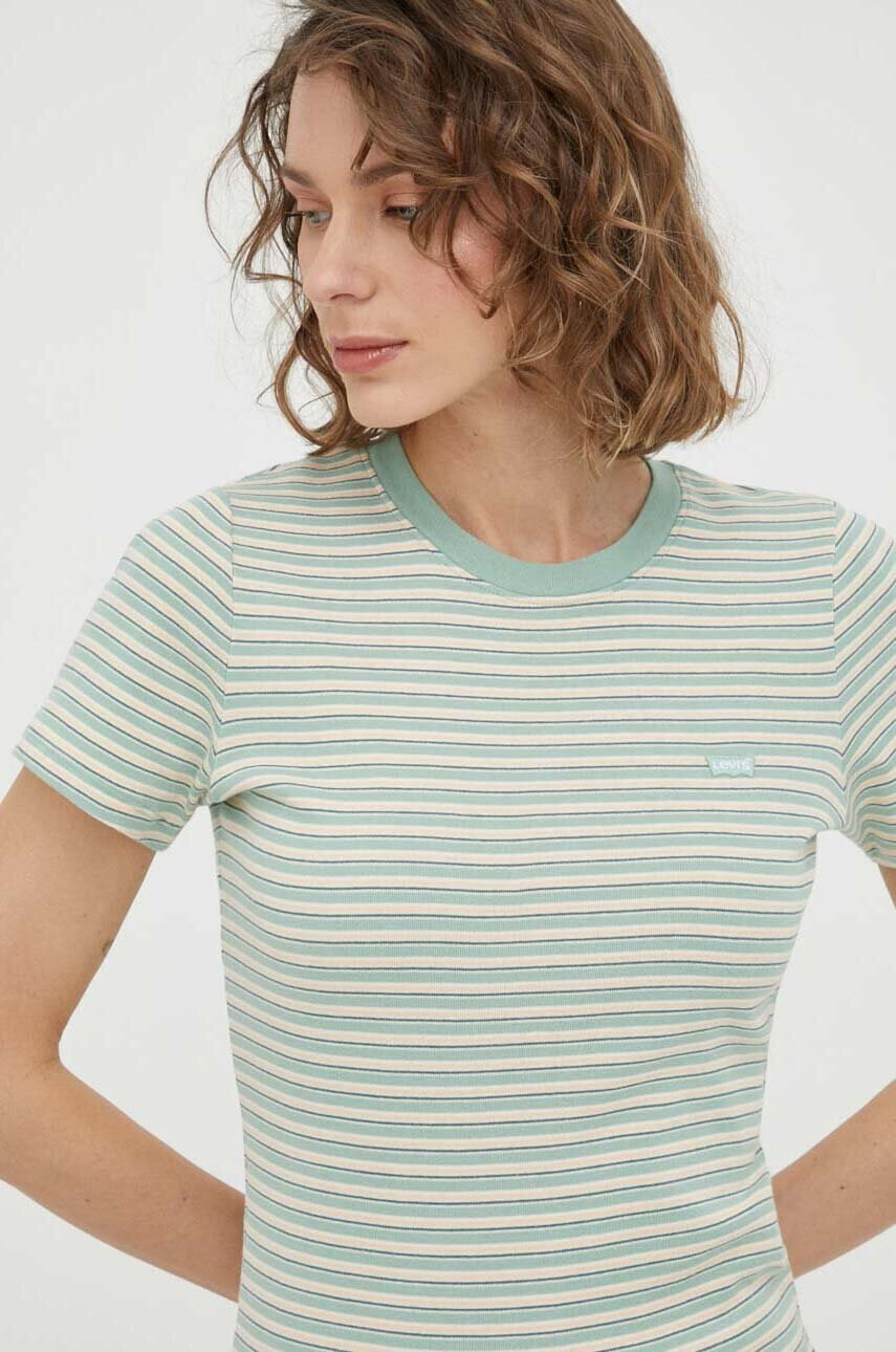 Levi's Памучна тениска в зелено - Pepit.bg