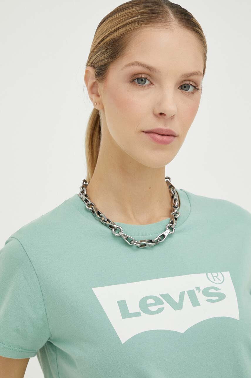 Levi's Памучна тениска в зелено - Pepit.bg