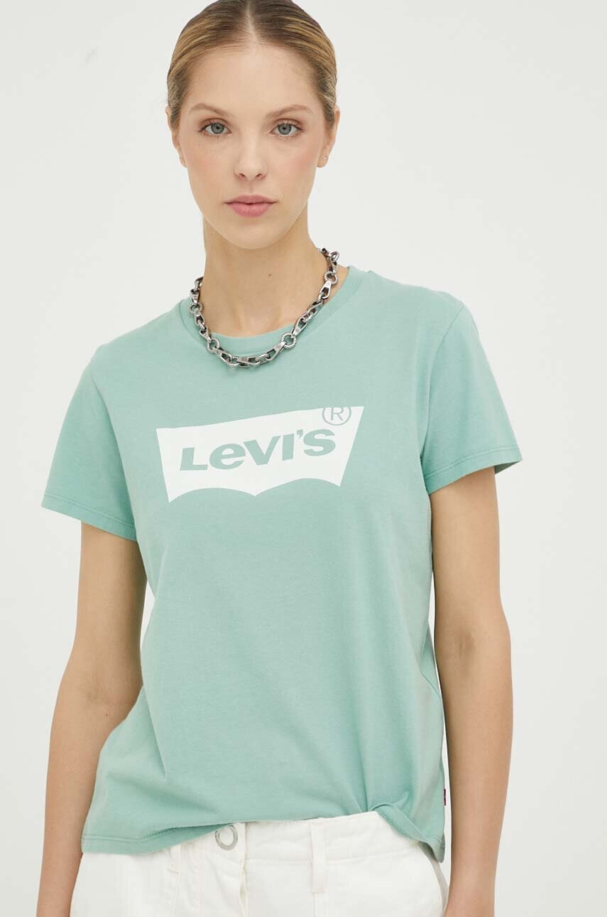 Levi's Памучна тениска в зелено - Pepit.bg