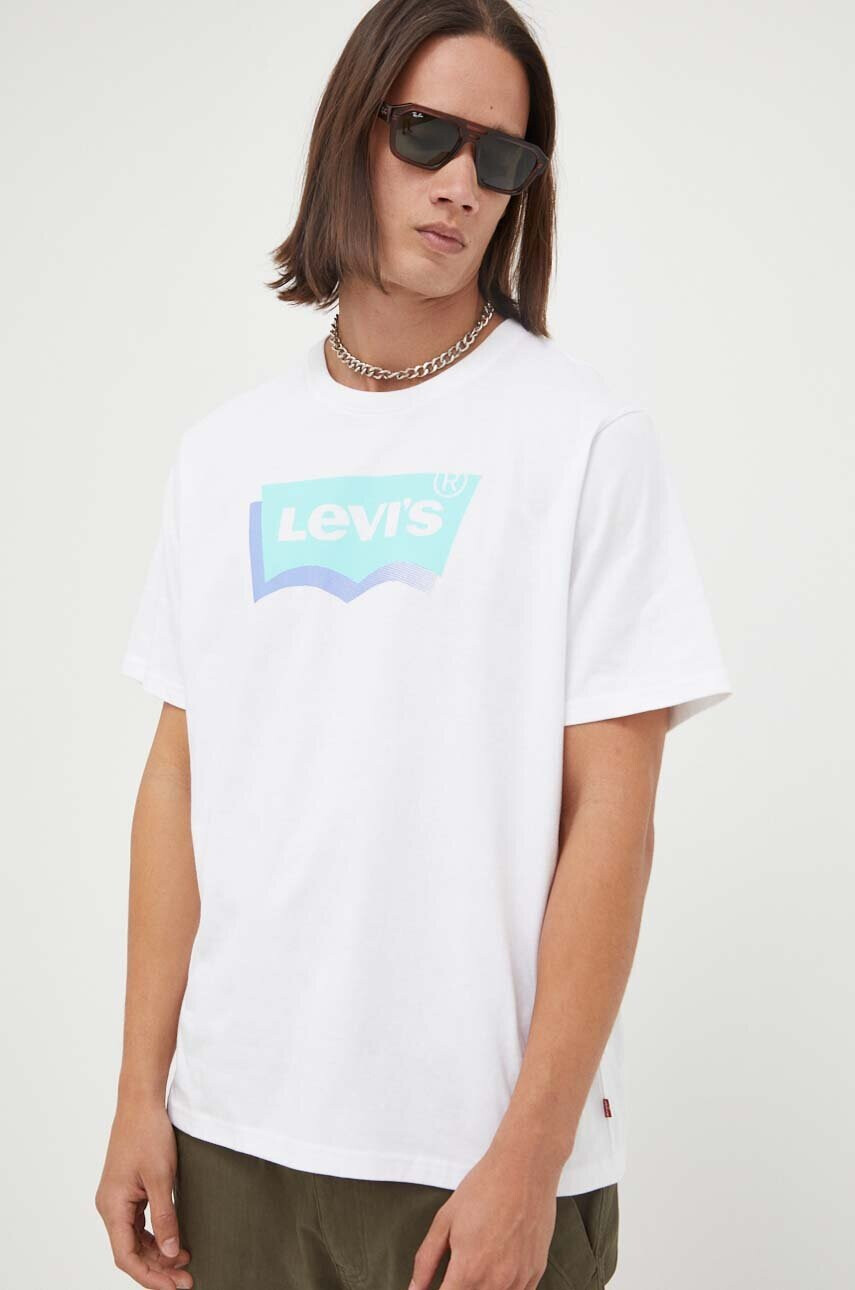 Levi's Памучна тениска в бяло с принт - Pepit.bg