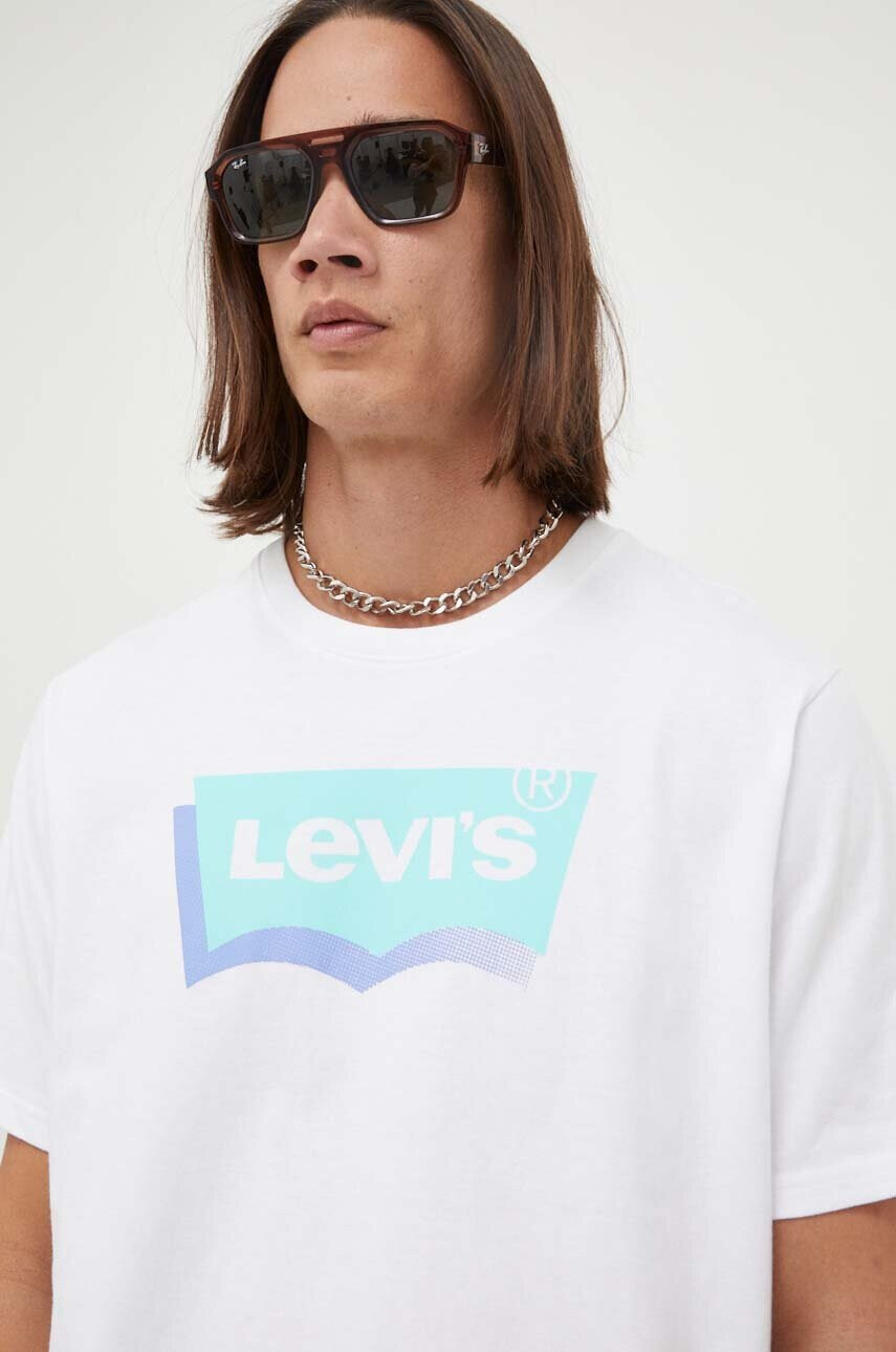 Levi's Памучна тениска в бяло с принт - Pepit.bg