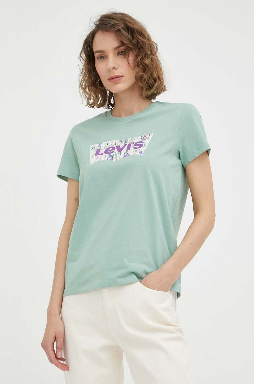 Levi's Памучна тениска в зелено - Pepit.bg