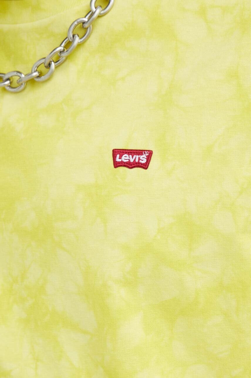 Levi's Памучна тениска в жълто с десен - Pepit.bg