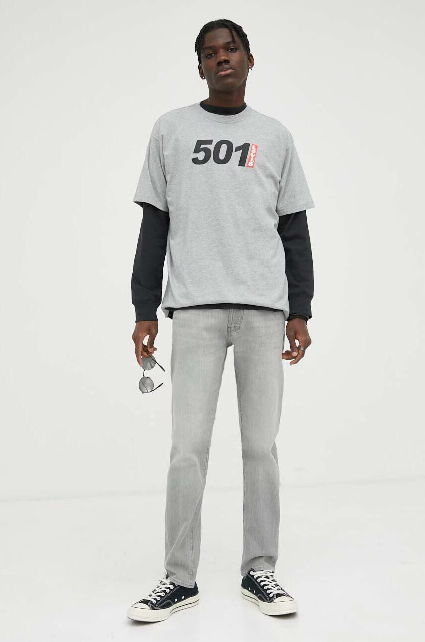Levi's Памучна тениска в сиво с принт - Pepit.bg