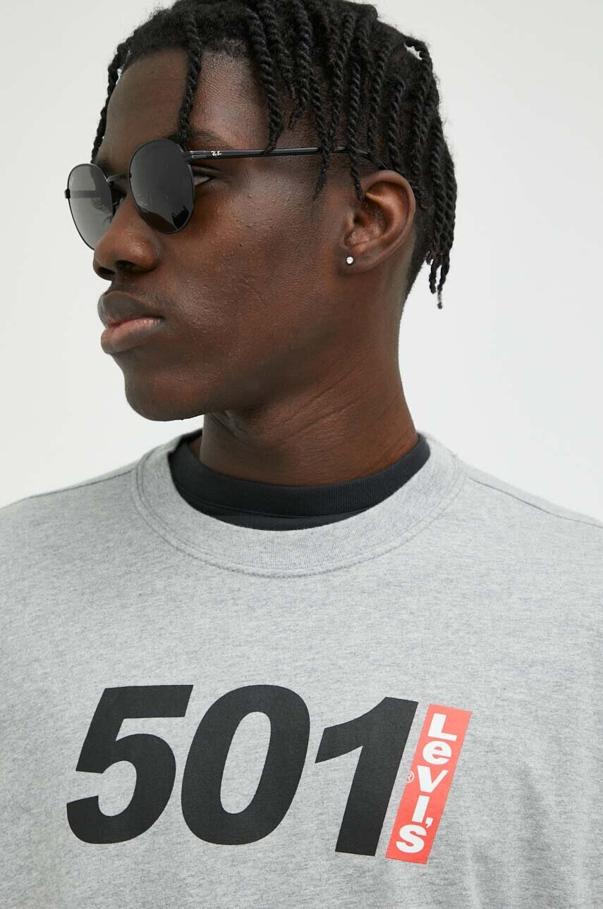 Levi's Памучна тениска в сиво с принт - Pepit.bg