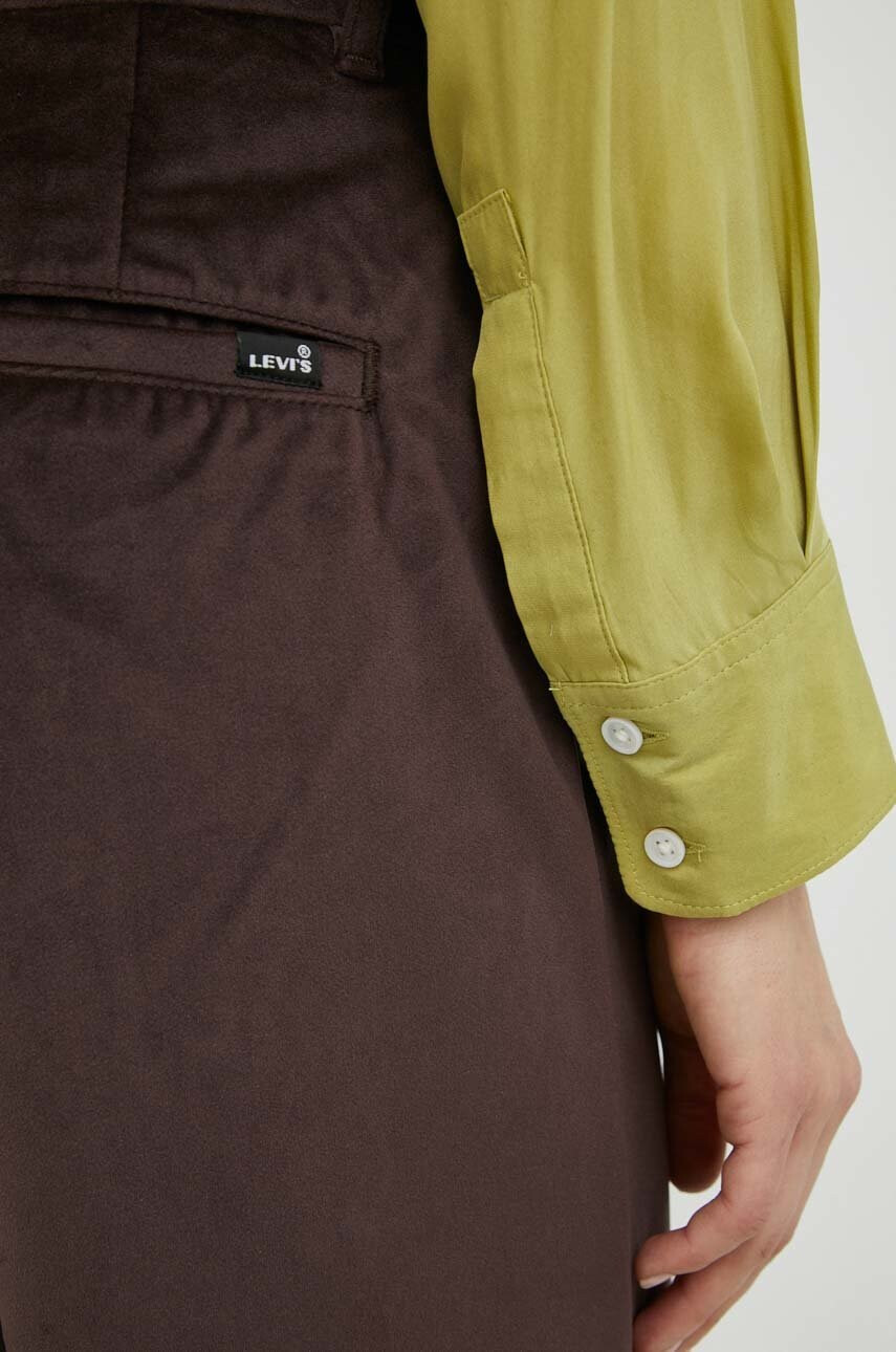 Levi's Панталони в кафяво с широка каройка с висока талия - Pepit.bg