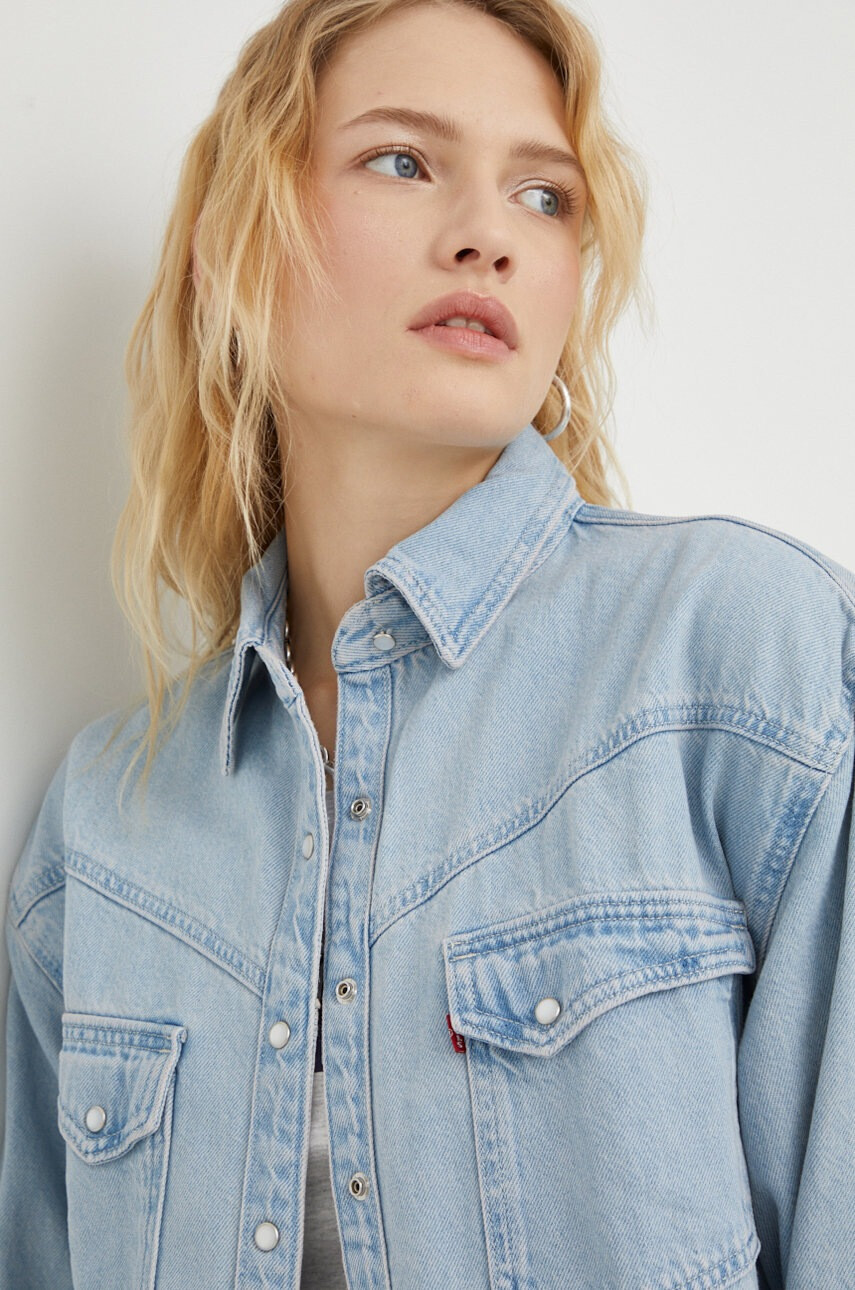 Levi's Риза дамска със стандартна кройка с класическа яка - Pepit.bg
