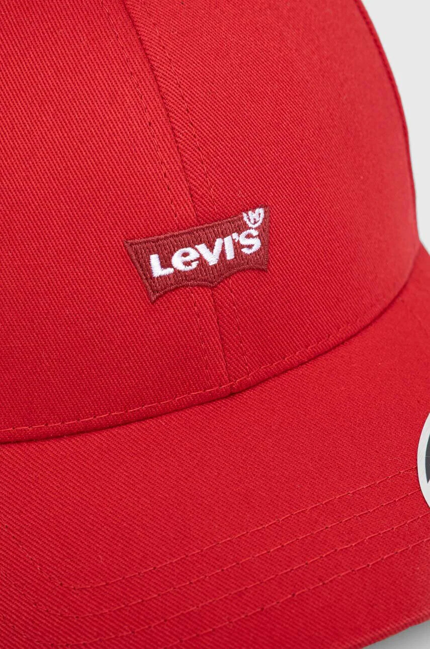 Levi's Шапка с козирка в червено с апликация - Pepit.bg