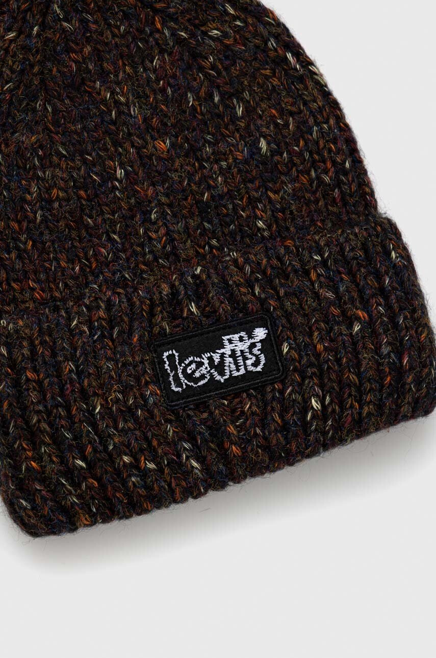 Levi's Шапка с вълна в черно от плътен трикотаж - Pepit.bg