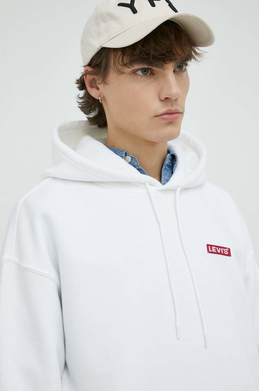 Levi's Суичър в бяло с качулка с изчистен дизайн - Pepit.bg