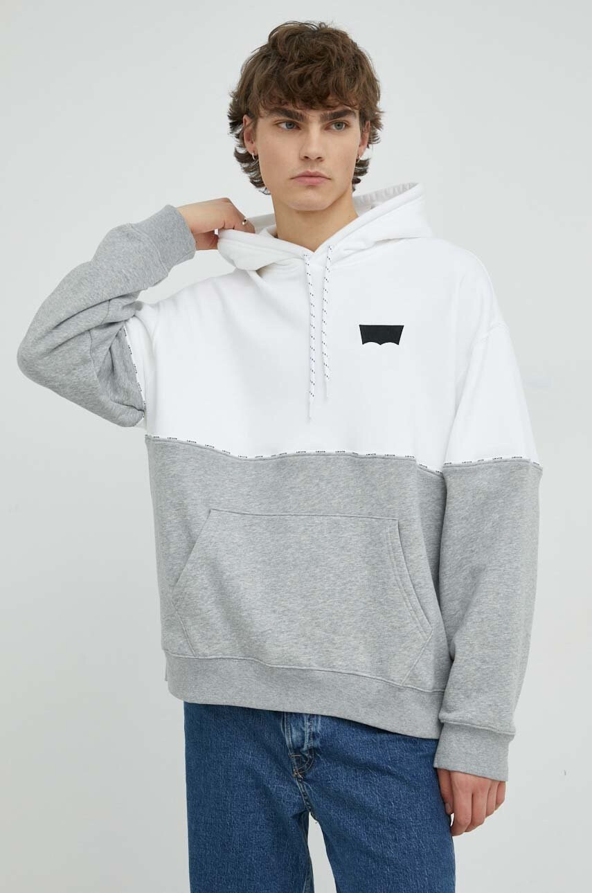 Levi's Суичър в бяло с качулка с десен - Pepit.bg