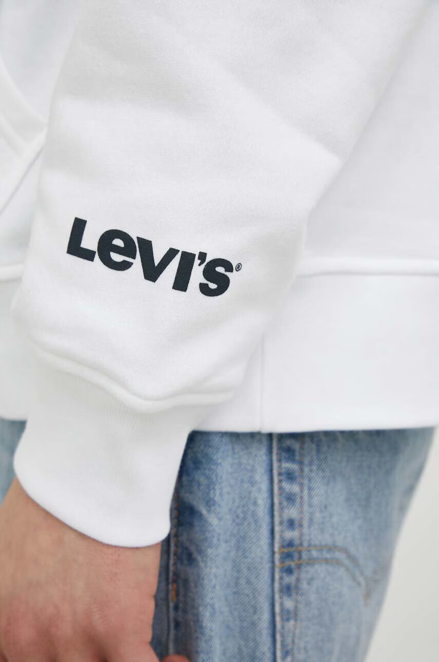 Levi's Суичър в бяло с качулка с принт - Pepit.bg
