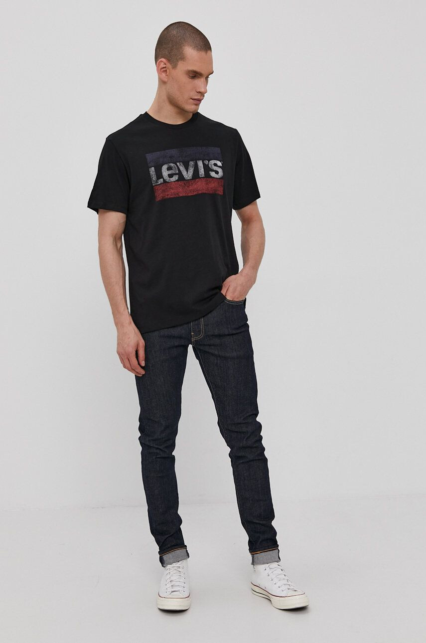 Levi's Тениска мъжка в черно с принт - Pepit.bg