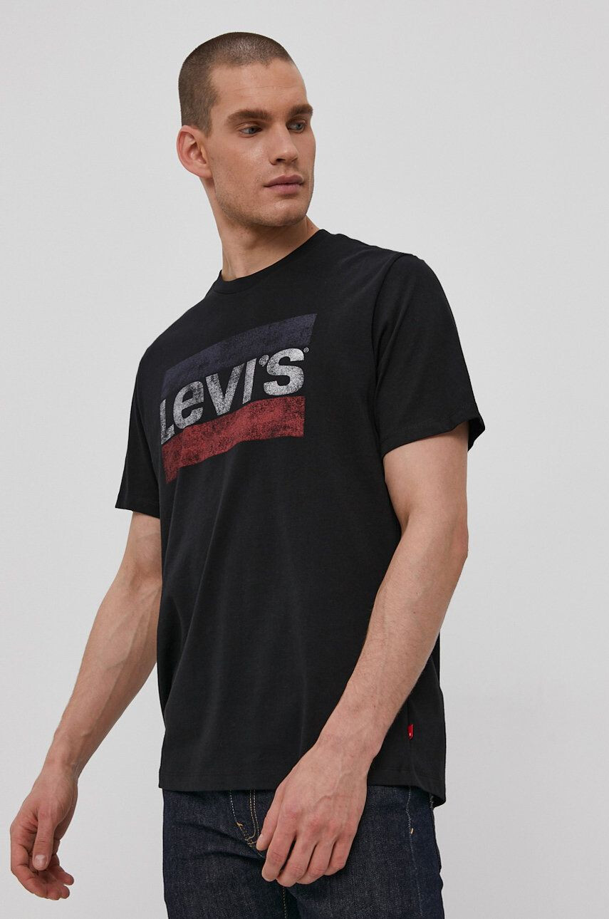 Levi's Тениска мъжка в черно с принт - Pepit.bg