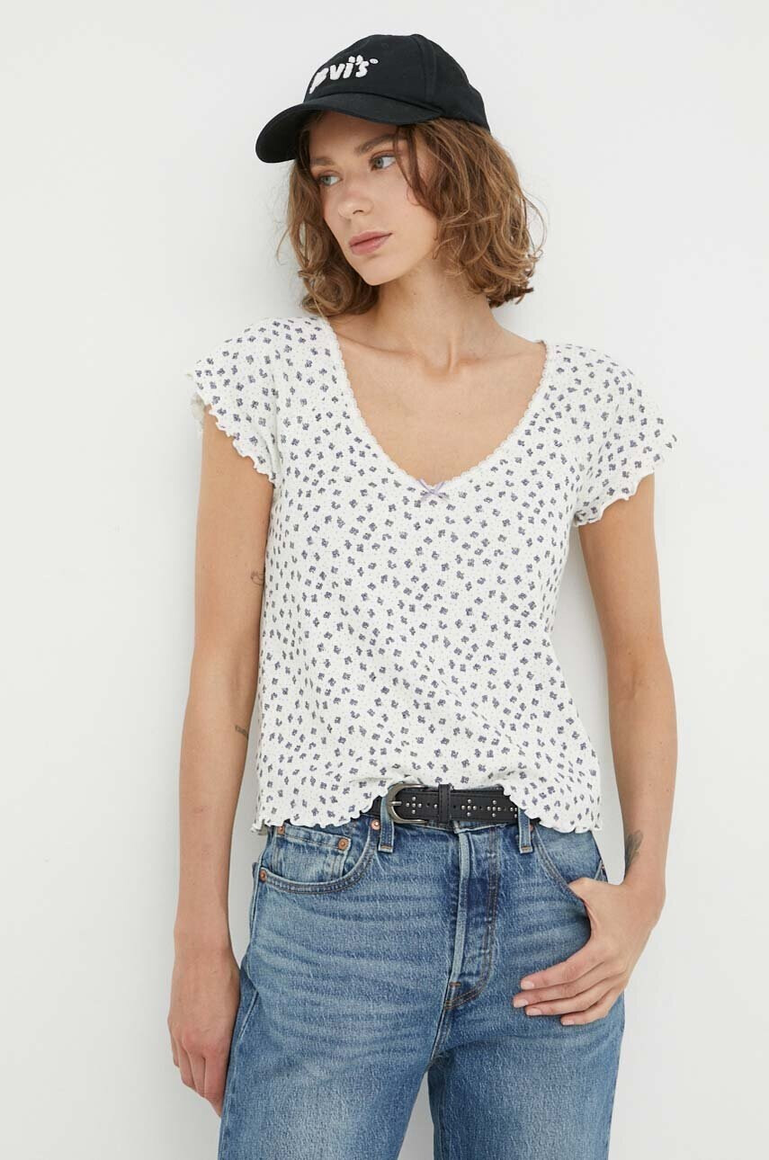 Levi's Тениска с лен в бежово - Pepit.bg