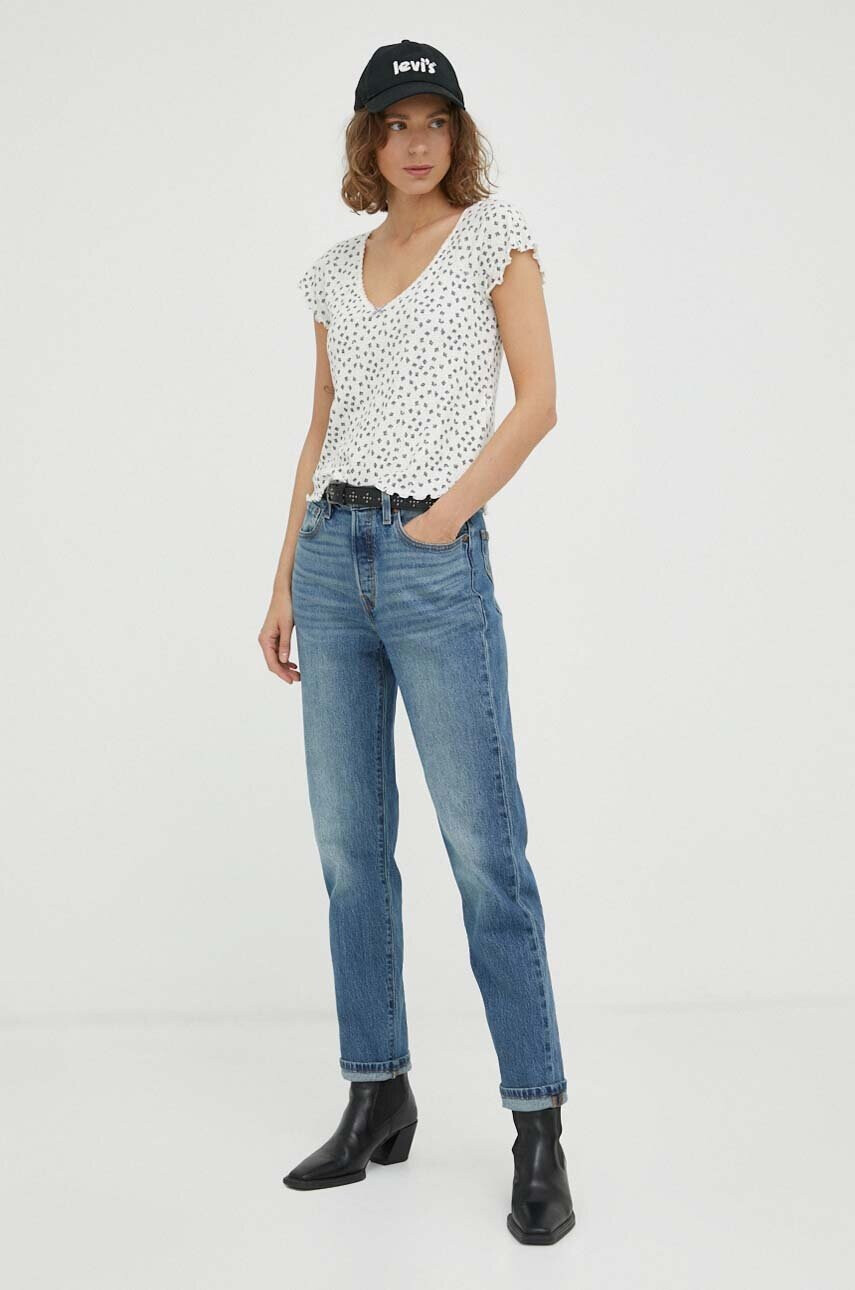 Levi's Тениска с лен в бежово - Pepit.bg