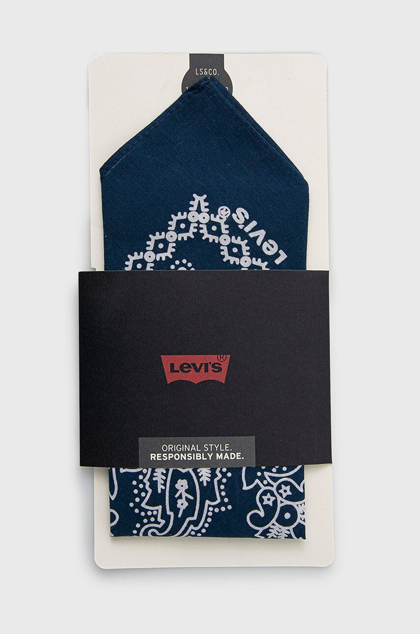 Levi's Тънък памучен шал в тъмносиньо с десен - Pepit.bg