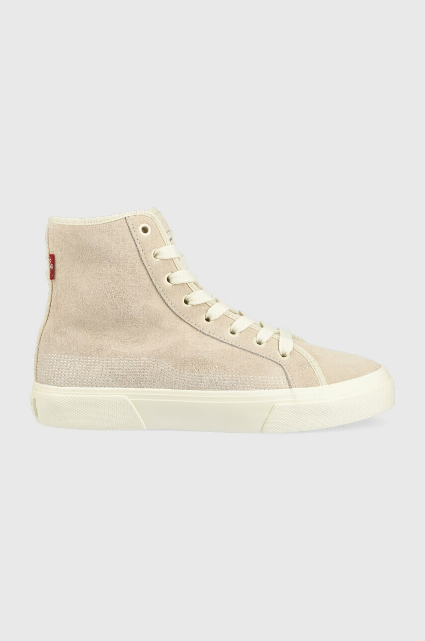 Levi's Велурени кецове Decon Plus Mid S в бежово D6541.0003 - Pepit.bg